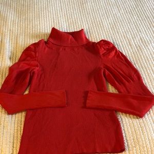 Anthropology puffed sleeve turtle neck